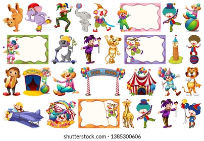 Set of circus element illustration