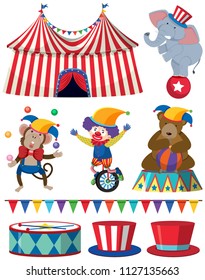 A Set of Circus Entertainment Show illustration