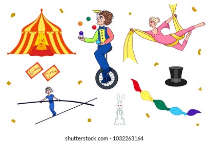 Set of Circus icon silhouette vector illustration