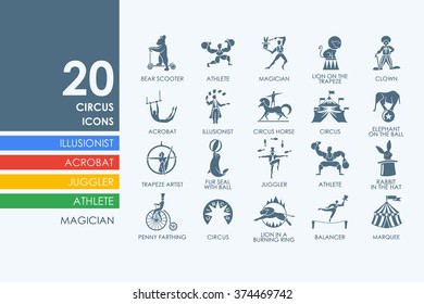 Set of circus icons