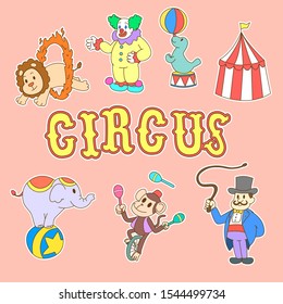 set of circus performer cartoon for decoration.