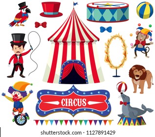 A Set of Circus Show illustration