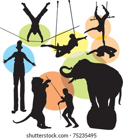 set circus silhouettes