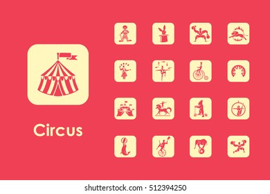 Set of circus simple icons