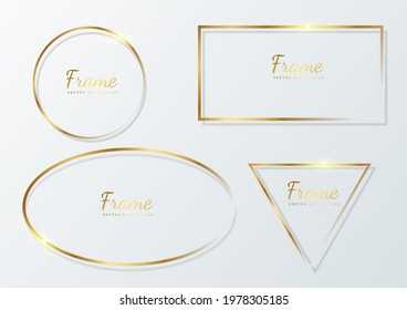 Set of cirle, ellipse,  rectangle, triangle, luxury frame on white background. Vector illustration