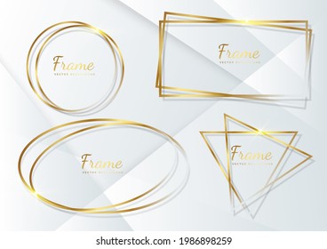 Set of cirle, ellipse,  rectangle, triangle, luxury frame on white background. Vector illustration