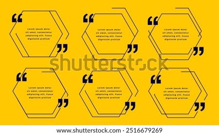 set of citation mark frame template for social communication or remark vector