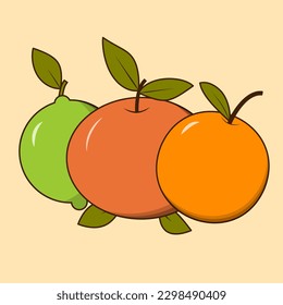 Conjunto de cítricos, cal, pomelo, naranja, entero, aislado