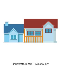 Set of city buildings