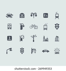 Set of city icons