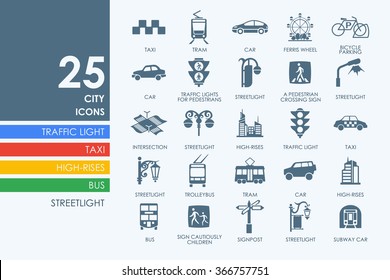 Set of city icons