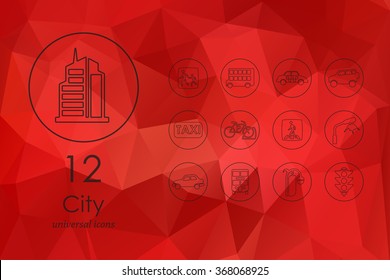 Set of city icons