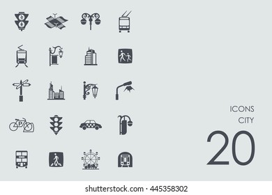 Set of city icons