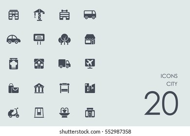 Set of city icons