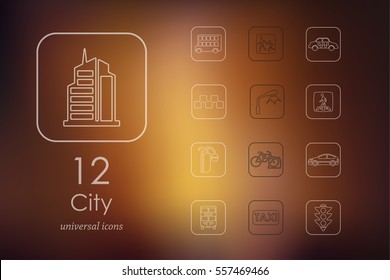 Set of city icons