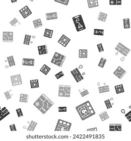 Set City map navigation, Gps device with, Broken road and Infographic of city on seamless pattern. Vector