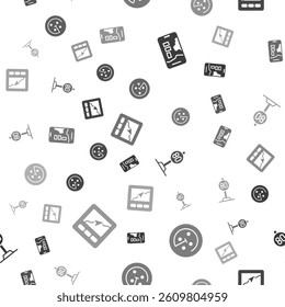Set City map navigation, Radar with targets monitor, Speed limit traffic and Gps device on seamless pattern. Vector