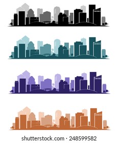 set of city silhouettes 