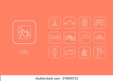 Set of city simple icons