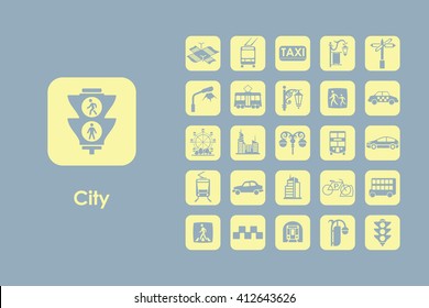 Set of city simple icons