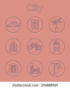 It is a set of city simple web icons