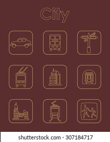 It is a set of city simple web icons