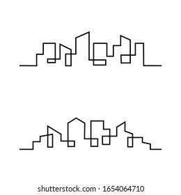 Set of City Skyline line art vector illustration