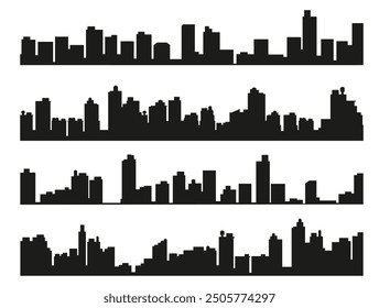 Set of City Skylines vector illustration