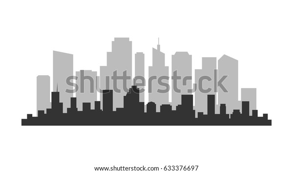 Set Cityscape Background Skyline Silhouettes Modern Stock Vector ...