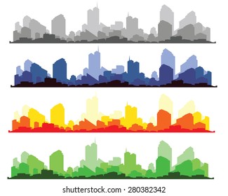 set of cityscape backgrounds