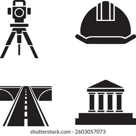 A set of Civil Engineering design elements or logo