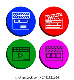 Set of clap icons such as Clapperboard , clap