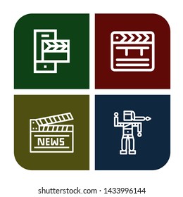 Set of clapper icons such as Clapperboard, Clapper, Bollywood , clapper