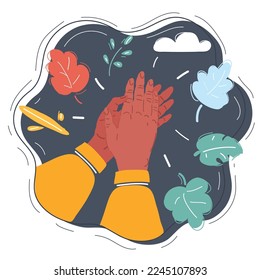 Set of clapping hands isolated multinational various skin color palms. Vector applauding people, appreciation and congratulation, encouragement concept. Crowd applause, bravo by high five, success