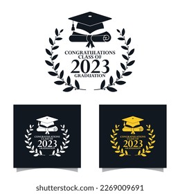 set of class of 2023 graduation badge