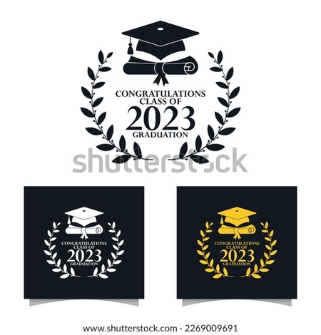 set of class of 2023 graduation badge