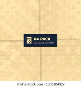 set of classic abstract weave line  seamless pattern on yellow light background use for wallpaper, tile; paper or fabric