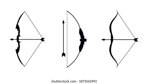 Set of classic and archery vector designs isolate on white