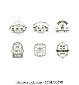Set Classic and Badges  Motorcycle Logo
