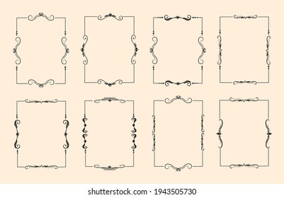 Set of Classic calligraphic ornamental decorative frame
