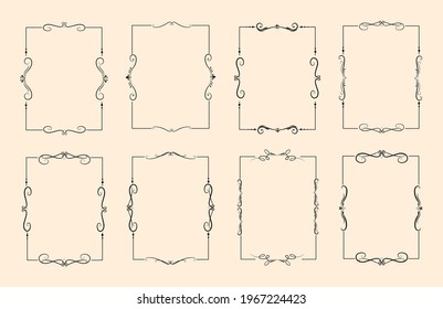 Set of Classic calligraphic ornamental decorative frame
