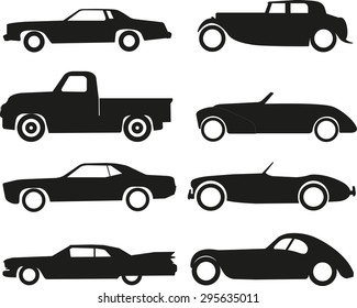 set of classic cars