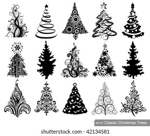 Set of Classic Christmas Trees. 15 designs in one file. To see similar sets visit my gallery
