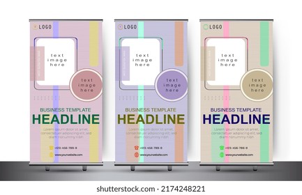 set of classic colorful abstract background roll banner