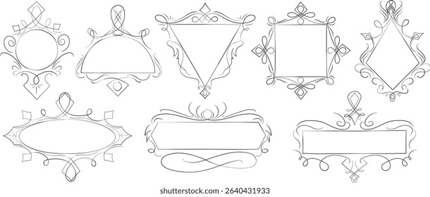 set of classic decorative ornament frames for text vector