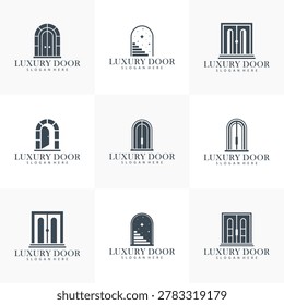 Set of Classic Door logo vector template. Creative Old Door logo design concepts. Icon Symbol