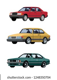 Set of classic european different cars vector illustration vector