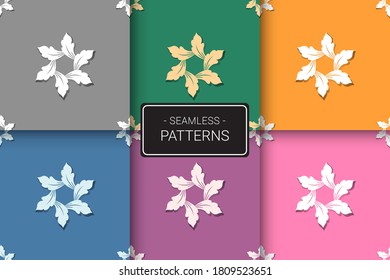Set of Classic Floral Seamless Pattern Background in EPS 10