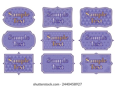 Set of classic frames drawn with simple lines.