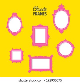 set of classic frames silhouettes